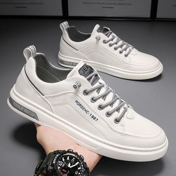 Breathable White Skate Shoes: Trendy Casual Cloth Sports for Men